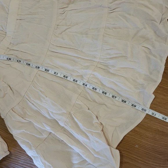 !!!SOLD!!! Audrey Parks Francesca's Embroidered Baby Doll Boho Mini Dress Cream - Picture 4 of 11